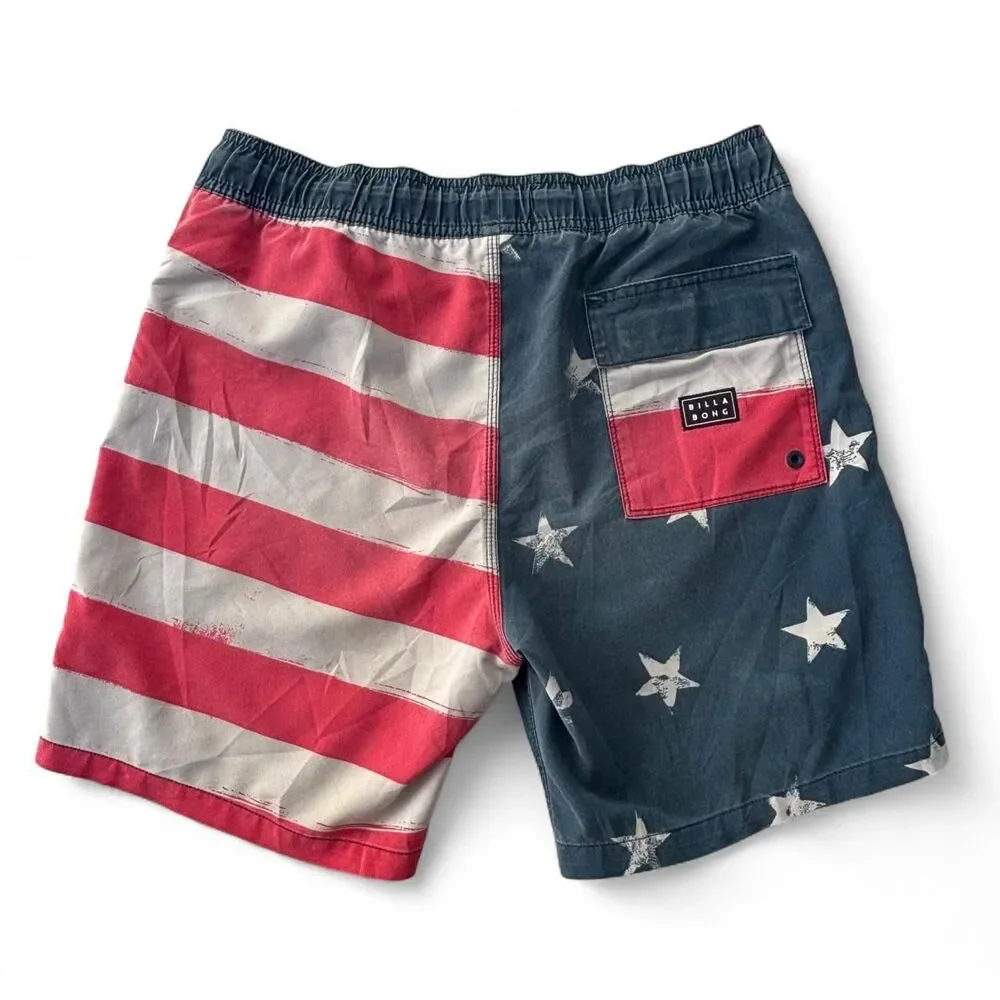 Billabong Sundays Layback USA Flag Board Shorts Style M180TBSU